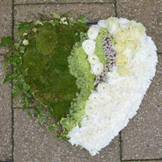Textured Green and White Heart