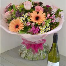 Dreamy Pastels Hand Tied with White Wine