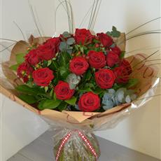 24 Red Naomi Rose Hand Tied