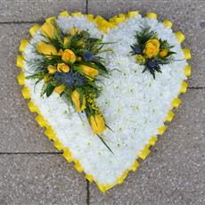 Classic White and Yellow Heart