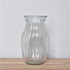 Ribbed Glass Vase 