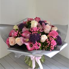 Luxury Calla Lily &amp; Orchid Blush Pink Hand-tied
