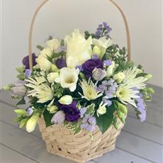 Scented Lilac &amp; White Basket