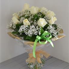 White Rose Congratulations Hand Tied