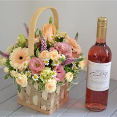 Peach Basket with Rose Wine