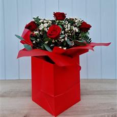 Six Red Naomi Rose Romantic Gift Box