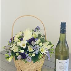 Scented Blue and White basket with White Wine