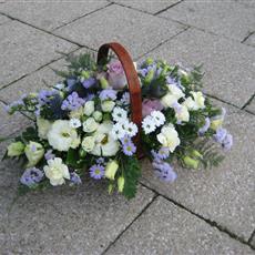 White and Lilac Trug Basket