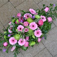 Pink Rose and Gerbera Casket Spray 