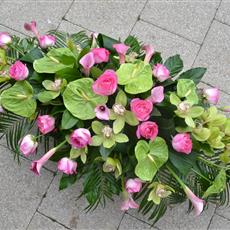 Rose, Orchid and Calla Lily Casket Spray 4ft