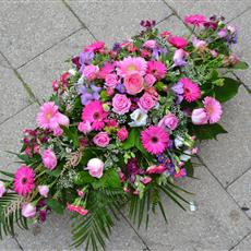 Pink and Lilac Rose and Gerbera Casket Spray