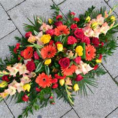 Autumnal Colours Casket Spray 