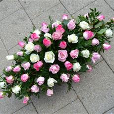 Shades of Pink Rose Casket Spray
