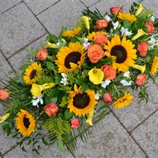 Sunflower and Calla Casket Spray