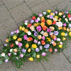 Colourful Rose Casket Spray