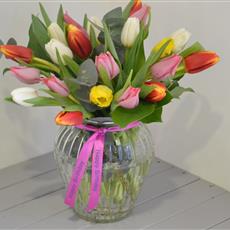 Mixed Tulip Birthday Vase