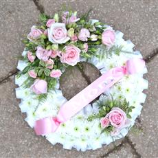 Wreath with Mom on ribbon