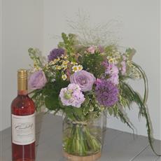 Summer Garden Vase with Rose Wine