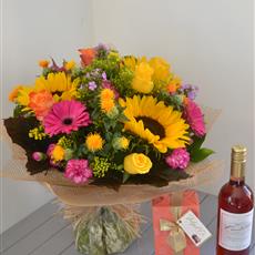 Autumn Vibes Handtied with wine and chocolates