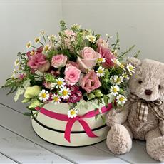 Baby Girl Hatbox with James Junior Bear