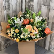 Peach and Cream  Handtied Bouquet