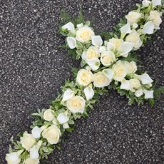 White Rose &amp; Calla Lily Cross
