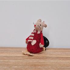 Red Felt Mouse Skis